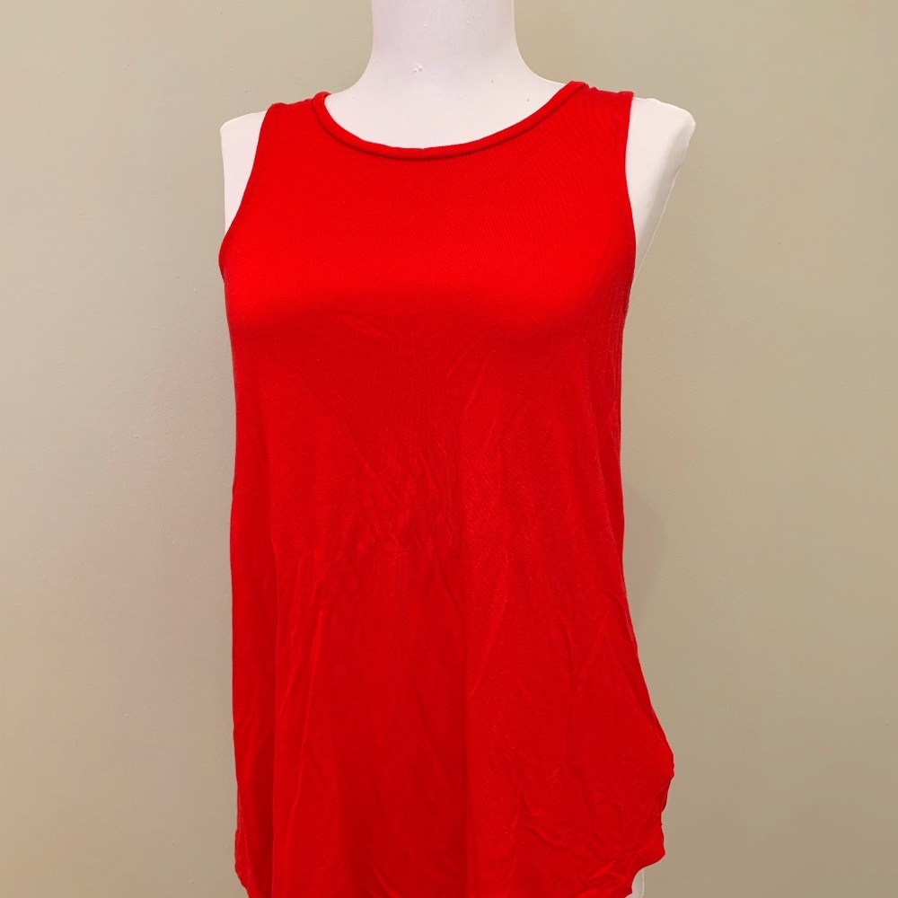 Old Navy Red High Scoop Neck Tank